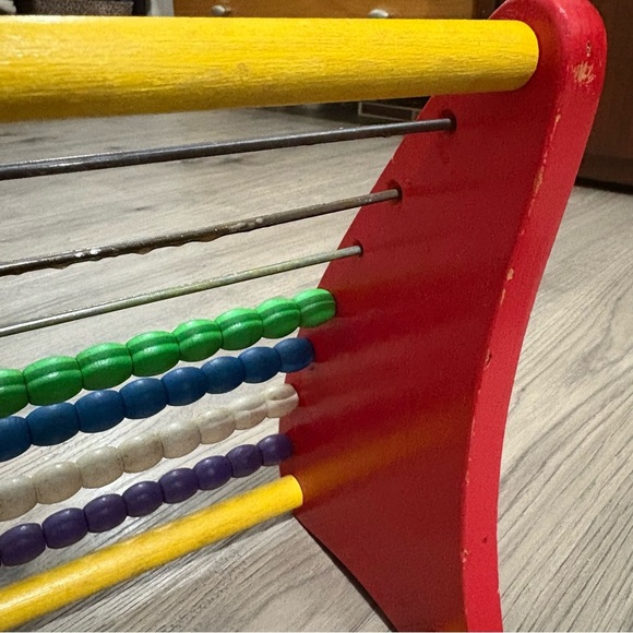 Vintage PLAYSKOOL Abacus Wooden Bead Counting Math Toy Rainbow 60’s-70’s - Picture 9 of 11